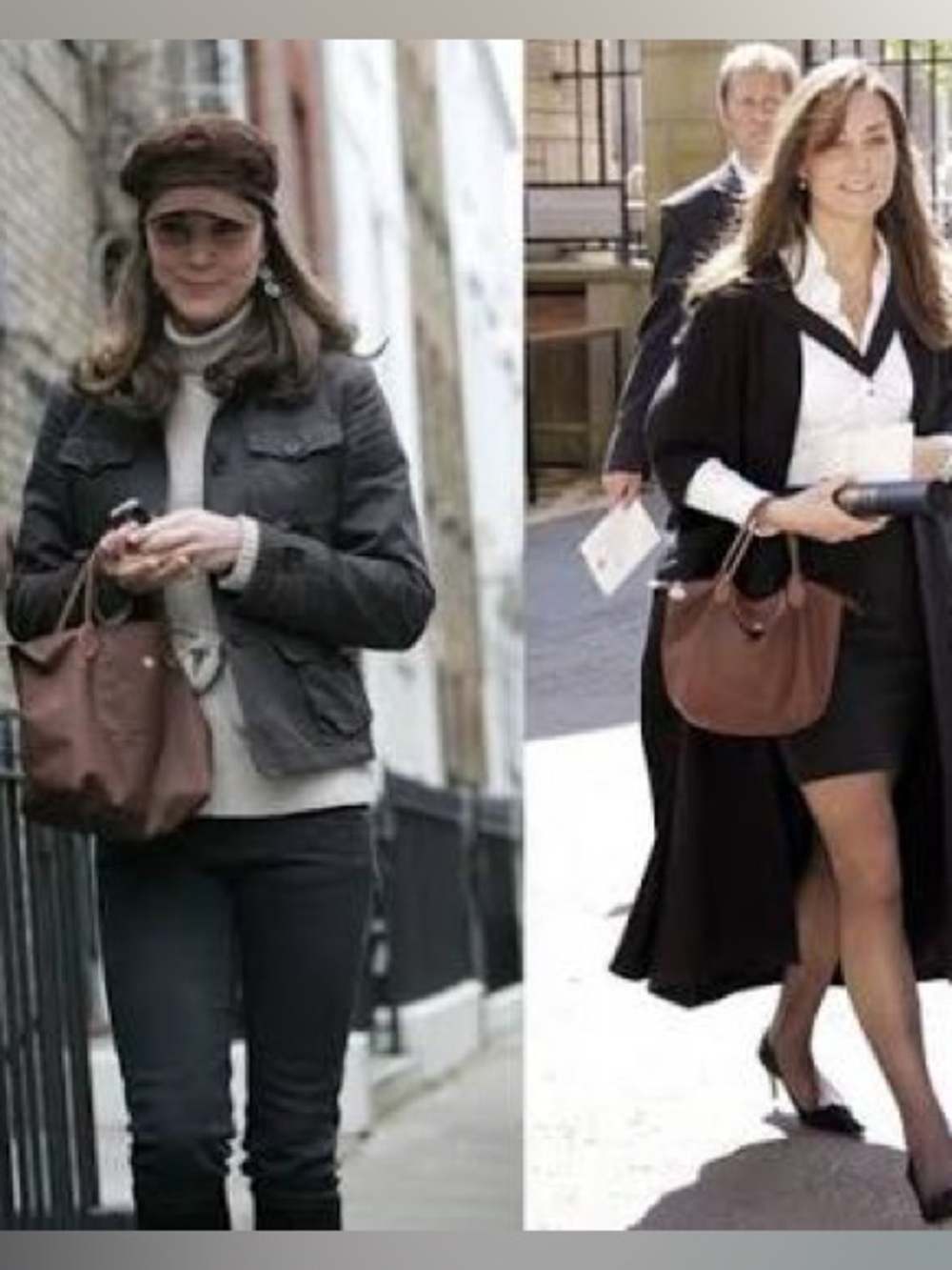 Vintage Longchamp Le Pliage Small bag Mocha brown Made in France as seen on Kate